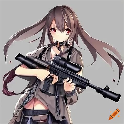 Anime girl aiming sniper rifle on Craiyon