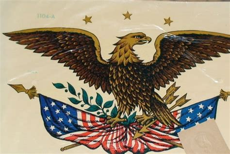 Two Vintage Patriotic American Eagle Decals by vintageheartstrings