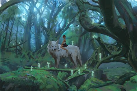 Wallpaper : Princess Mononoke, anime girls, spirits, fantasy art ...