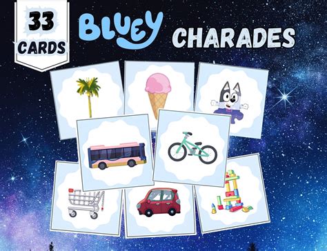 DIGITAL FILE. Bluey Charades Game Printable, Charades Game, Charades ...