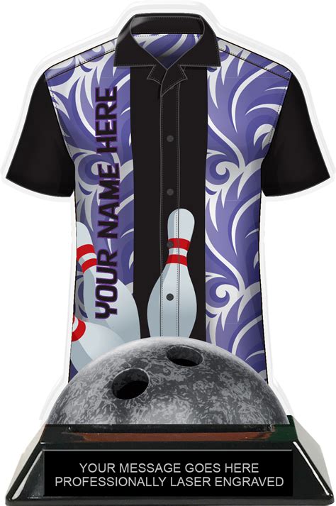 Bowling Shirt Colorix-T Acrylic Trophy- Purple Wave - Trophy Depot