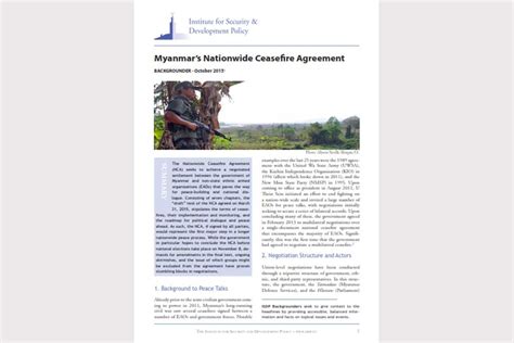 National Ceasefire Agreement | ALARM Myanmar