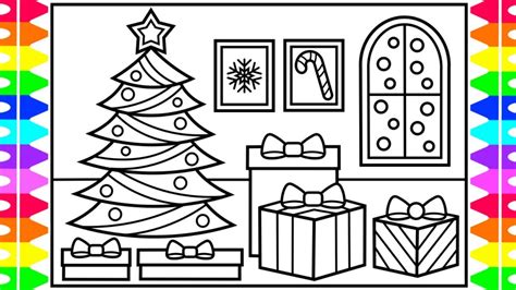 Christmas Tree With Presents Drawing at PaintingValley.com | Explore collection of Christmas ...