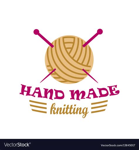 Knitting logo elements Royalty Free Vector Image