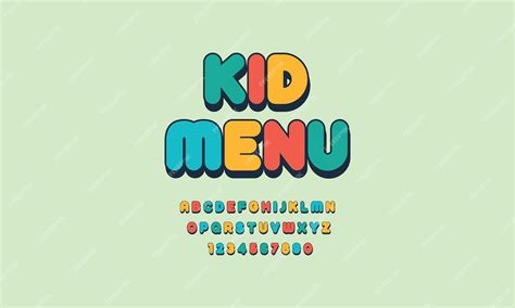 Premium Vector | Beautiful colorful 3d kids logo fonts creative typography fonts for children's ...