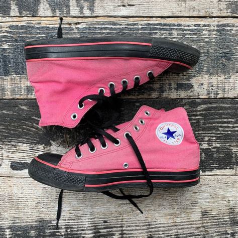 Totally Cute Converse 2 Tone Black And Pink Hi-top Chuck Taylor All Stars | Boardwalk Vintage