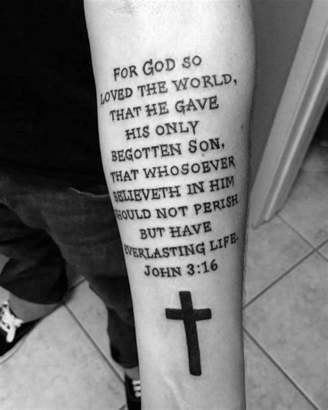 30 John 3 16 Tattoo Designs For Men - Religious Ink Ideas