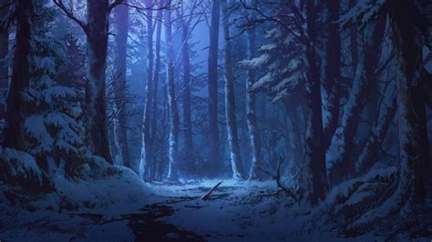 Snowy Forest at Night Wallpapers - Top Free Snowy Forest at Night Backgrounds - WallpaperAccess