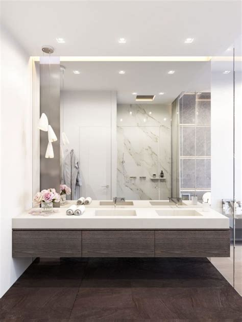 30 Cool Ideas To Use Big Mirrors In Your Bathroom - DigsDigs