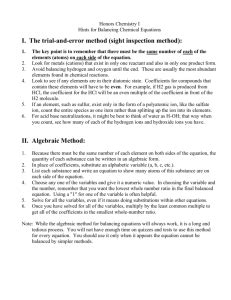 Rules for Balancing Redox Reactions