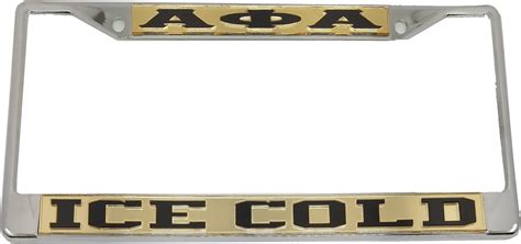 Alpha Phi Alpha Ice Cold License Plate Frame [Gold/Black - Car/Truck] - Walmart.com - Walmart.com