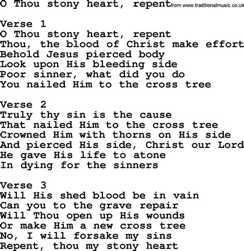 O Thou Stony Heart, Repent - Apostolic and Pentecostal Hymns and Gospel ...