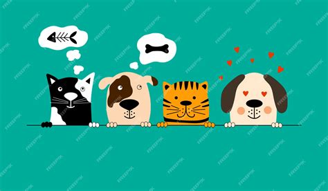 Premium Vector | Dog and cat best friends.