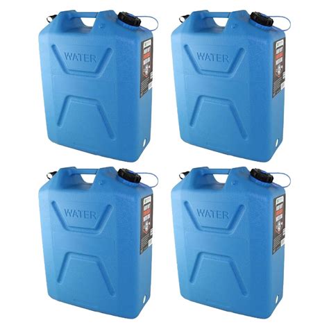 Wavian 5 Gallon Plastic Water Jug Can Container With Easy Pour Spout 4 ...