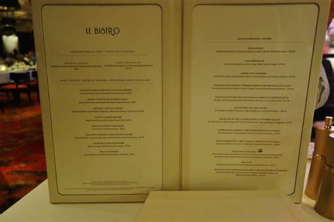 Le Bistro Menu - EatSleepCruise.com