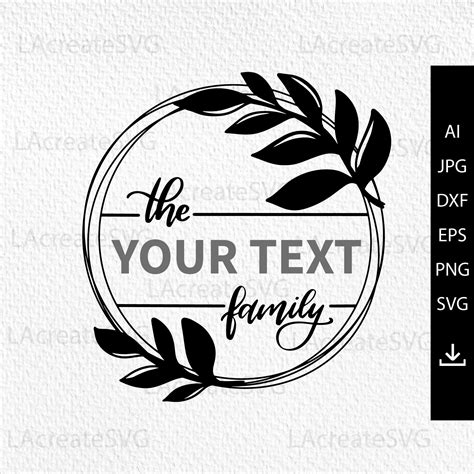 Split Wreath Family Name SVG The Family Monogram wreath SVG | Etsy