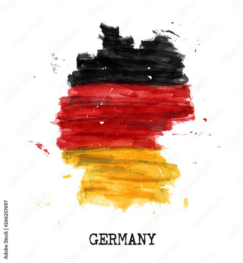 Germany flag watercolor painting design . Country map shape . Sports ...