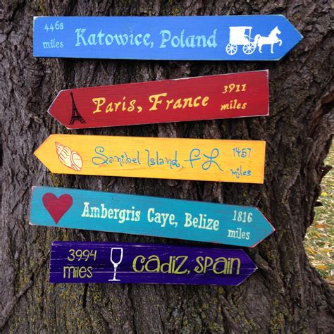 5 Pack Custom Wooden Directional Signs