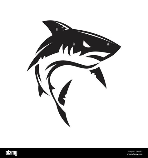 A beautiful black shark on the white background Stock Vector Image & Art - Alamy