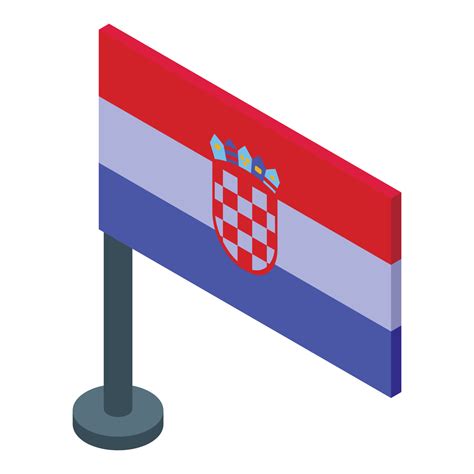 Croatia flag icon isometric vector. Travel map 16814439 Vector Art at ...