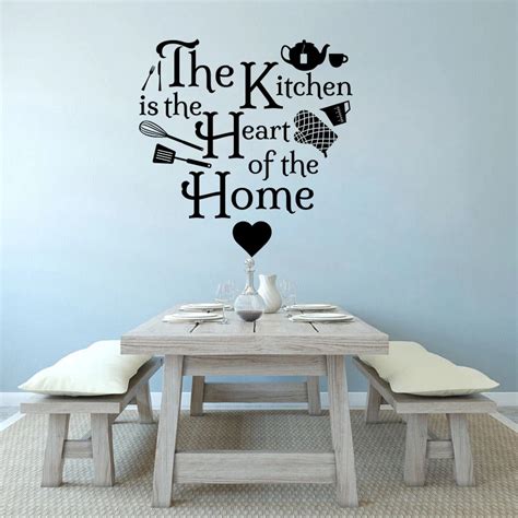 Kitchen Heart Wall Decal Home Decaoration Vinyl Art Stickers Kitchen Quote Wall Art Murals Heart ...