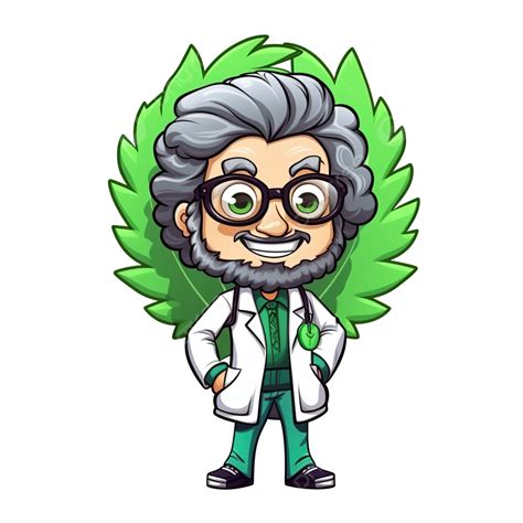 Cute Cartoon Cannabis Marijuana Character Doctor, Cute, Cartoon, Cannabis PNG Transparent Image ...