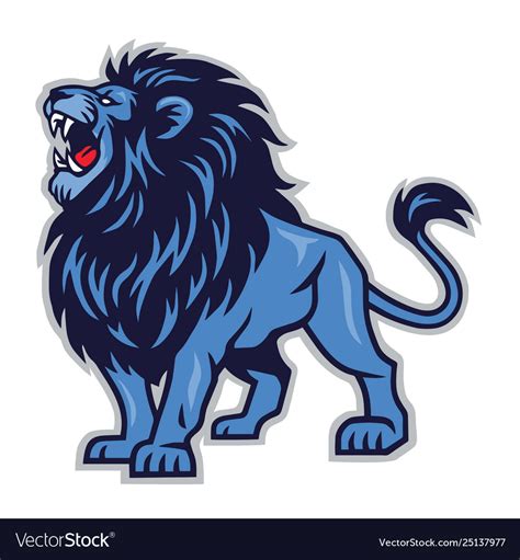 Lion Head Roaring Mascot Logo Template Vector Stock Vector Image Art ...