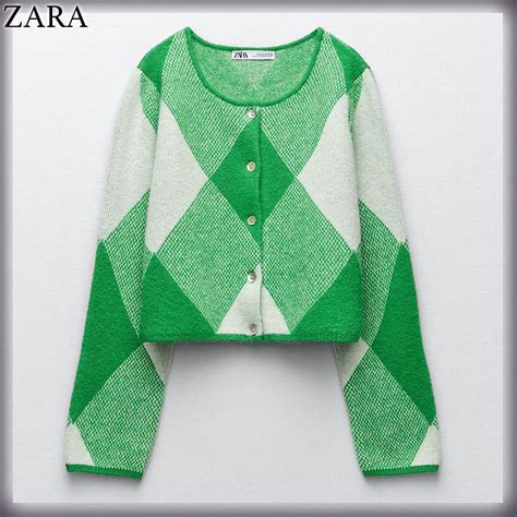 ZARA 2022 SS Casual Style Elegant Style Cardigans | Cardigan, Argyle sweater women, Knit cardigan