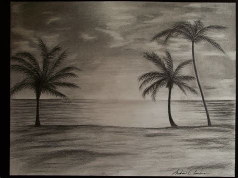 Beach Landscape Drawing at GetDrawings | Free download