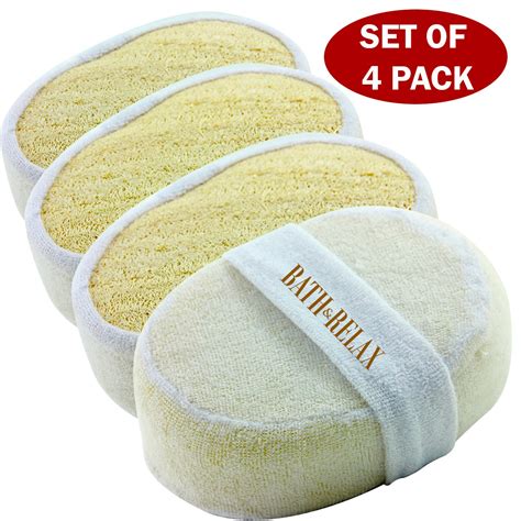 Exfoliating Loofah Bath Sponge Pads - Ultra Thick, Great For ...