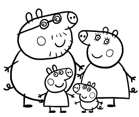 Peppa Pig and Family | Peppa pig coloring pages, Peppa pig colouring, Peppa pig pictures