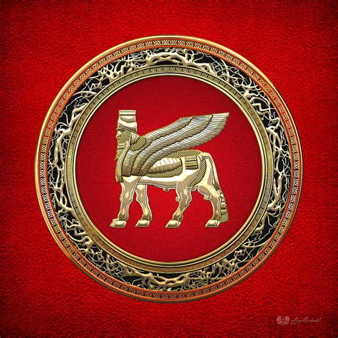 Golden Babylonian Winged Bull Digital Art by Serge Averbukh - Fine Art America
