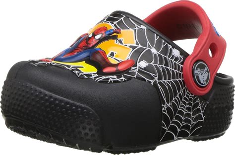 crocs Boy's Crocsfunlab Lights Spiderman Clog, Black, 3 M US Little Kid ...