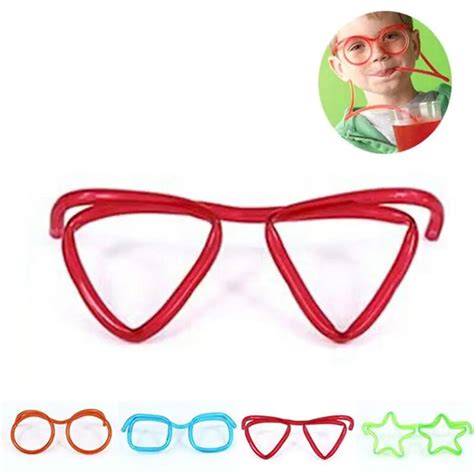 Plastic DIY Drinking Straw Eyeglasses Silly Straw Glasses Amazing Straw Glasses-in Disposable ...