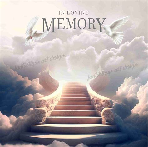 In Loving Memory PNG Memorial Background EDITABLE Template Stairs to ...