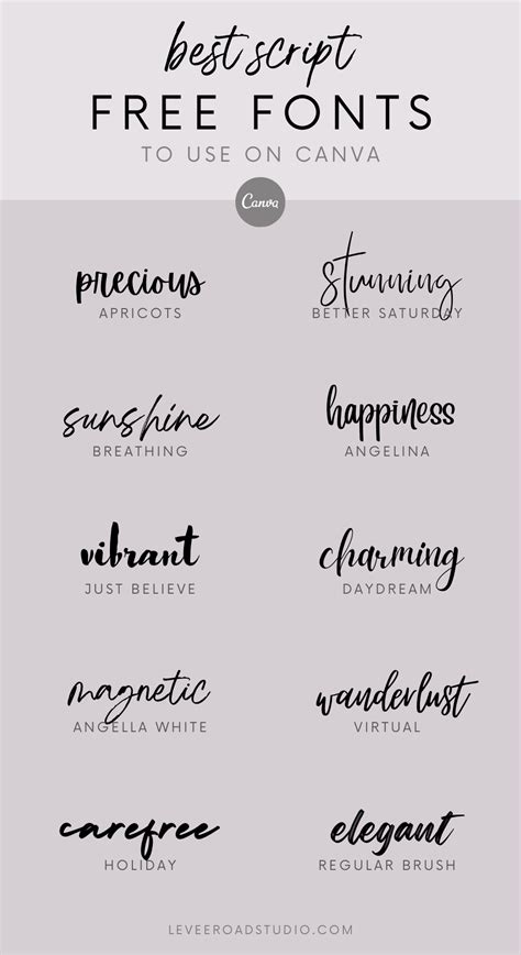 10 Free Fonts on Canva - Script & Handwritten Fonts and Calligraphy | Best free script fonts ...