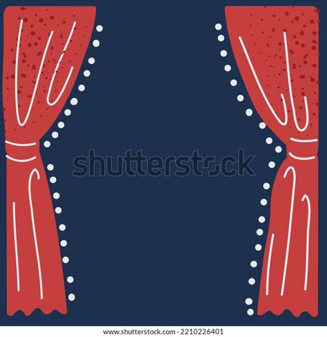 Cartoon Vector Illustration Stage Curtains Over Stock Vector (Royalty ...