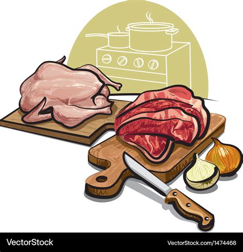 Raw meat for cooking Royalty Free Vector Image