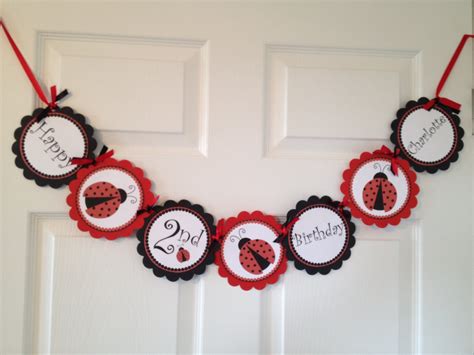 Ladybug birthday banner by ThePartyHouse on Etsy