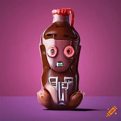 Cyborg holding a glass of chocolate milk on Craiyon