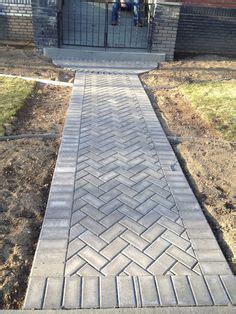 45 degree herringbone | Patio pavers design, Walkway landscaping, Front ...