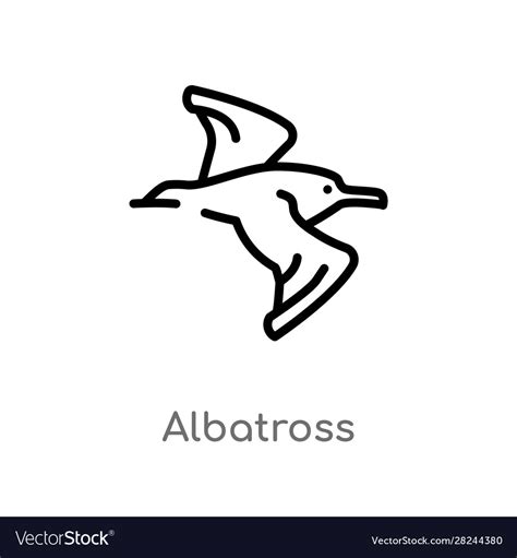 Outline albatross icon isolated black simple line Vector Image