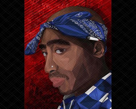 Tupac Shakur Blue Bandana Art Legends of Hip-Hop 90s | Etsy