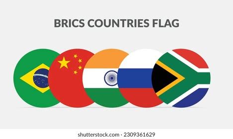 Brics Countries Flag Icons Collection Stock Vector (Royalty Free ...