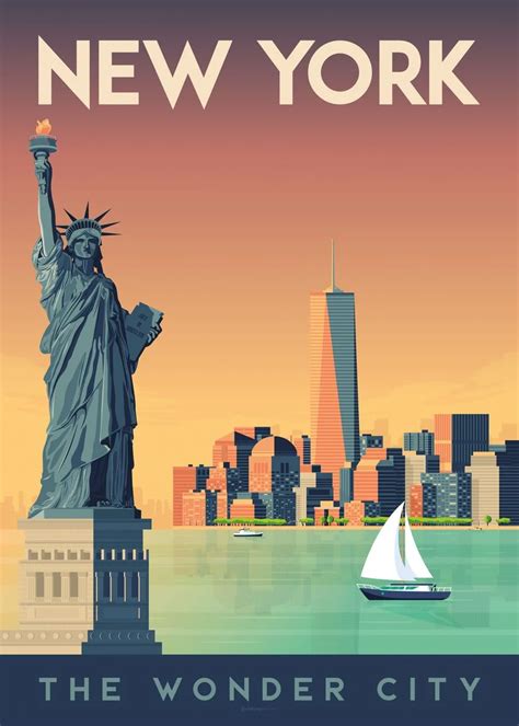 'New York Travel Poster' Poster, picture, metal print, paint by Olahoop ...