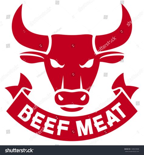 Beef Meat Label Bull Head Stock Vector (Royalty Free) 148923908 ...