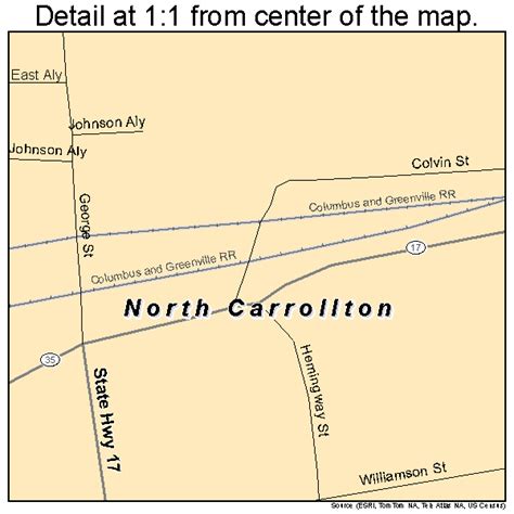 North Carrollton Mississippi Street Map 2852400