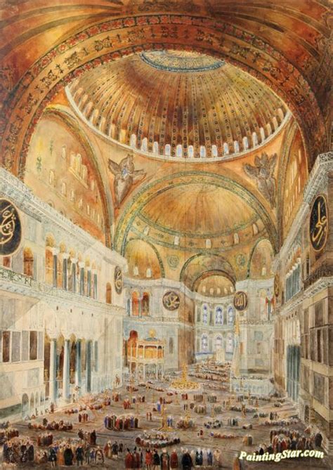 Hagia Sophia In Constantinople, Interior Artwork By Gaspare Fossati Oil ...