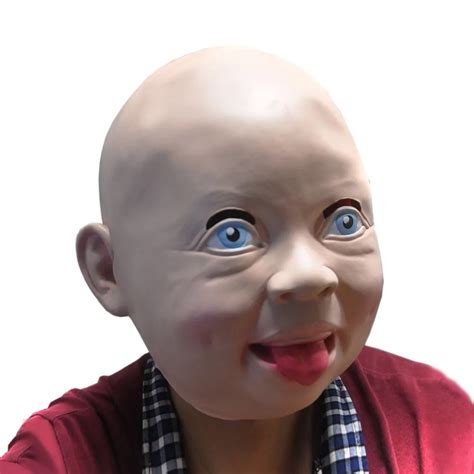 Funny Halloween Costume Prop Lovely Baby Full Head Latex Rubber Mask Funny Party Face Masks-in ...