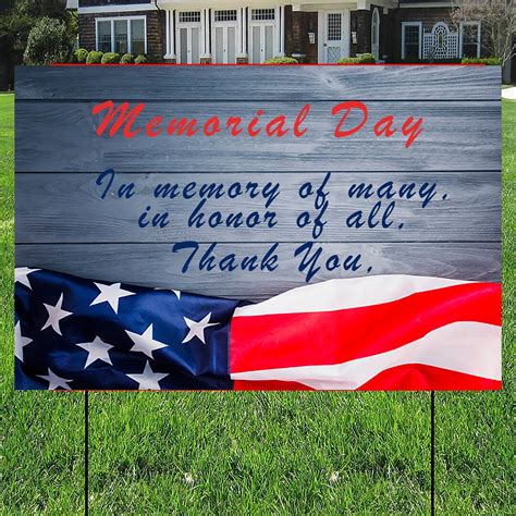 Memorial Day Yard Sign 24 X 18, Memorial Day, Thank You Memorial Day ...